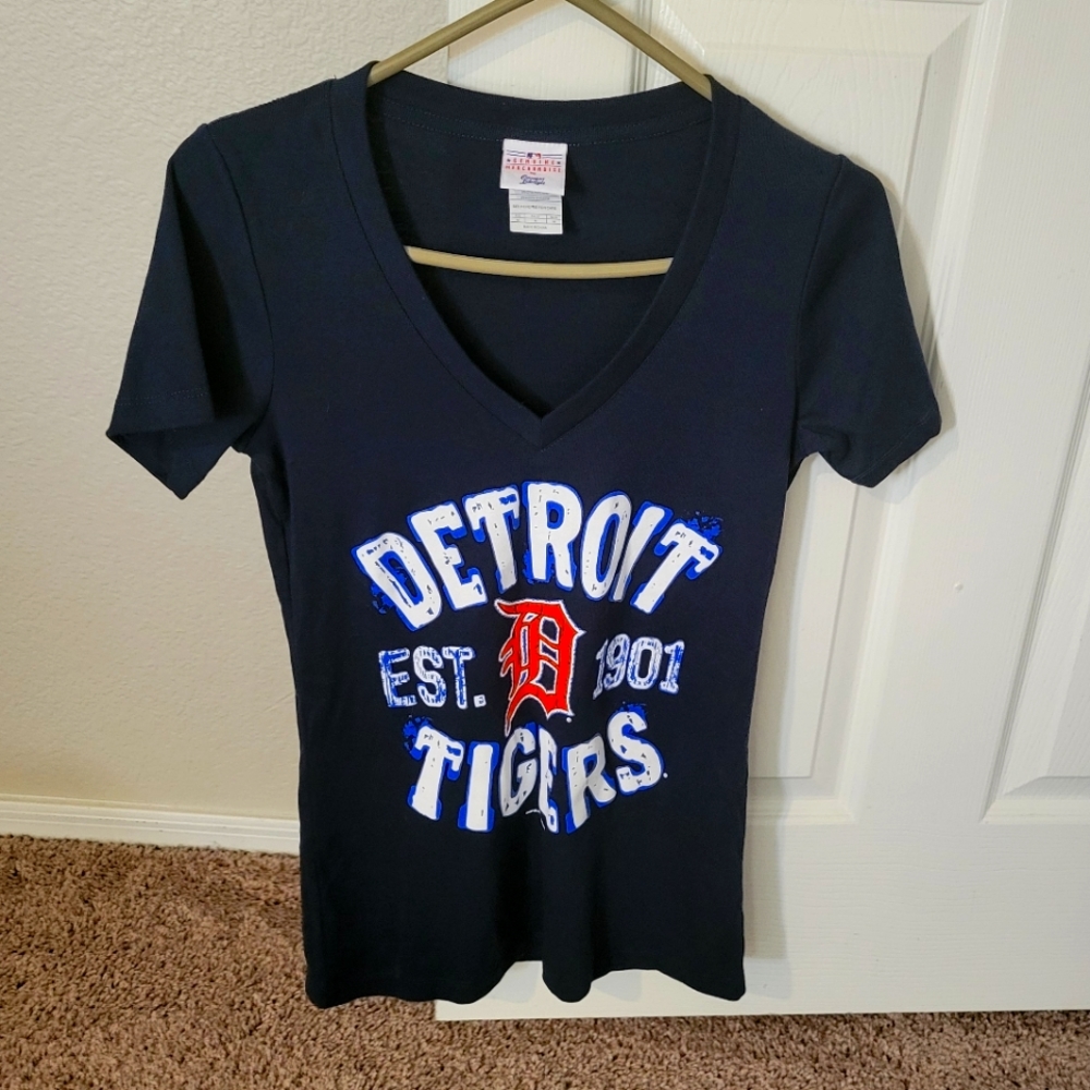 Detroit Tigers MLB Women's Navy T-shirt short sleeve Size Medium